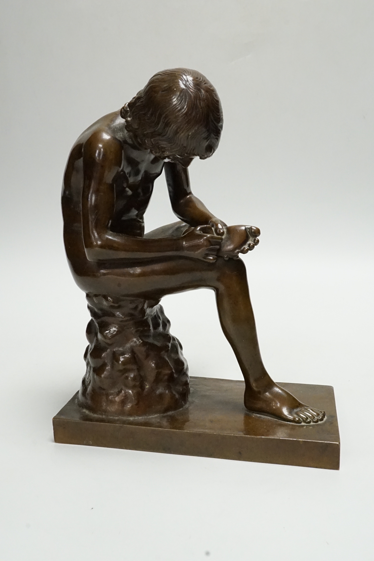 A bronze model of Spinario, F. Barbedienne foundry, 24cm